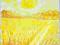 PIĘKNY, ŻÓŁTY PEJZAŻ - ZBOŻE - akryl 200x200 mm Pń