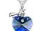 Naszyjnik Serce Kryształki Swarovski - dark blue