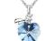 Naszyjnik Serce Kryształki Swarovski - light blue