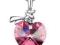 Naszyjnik Serce Kryształki Swarovski - rose red
