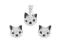 Srebrny komplet - kotki z kryształkami Swarovskieg