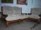 MASYWNY WELUROWY,DĘBOWY KOMPLET SOFA I FOTEL,