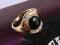 Superb 18K Yellow Gold Filled CZ Men's Onyx Ring !