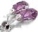 SWAROVSKI kolczyki wisiorek łańcuszek AMETHYST