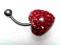 SERCE DO PĘPKA SWAROVSKI WODOODPORNY Piercing red