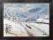 ZIMA z saniami - płótno + rama 35x27,5 Pń