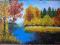 B.P.-Art -JESIEŃ NAD JEZIOREM-GRUBA FAKTURA- 40X60