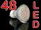 ŻARÓWKA GU10 48 LED CIEPŁA ŻARÓWKI 80 60 24 21 20