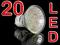 ŻARÓWKA GU10 20 LED CIEPŁA ŻARÓWKI 80 60 48 24 21