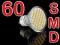 ŻARÓWKA GU10 60 LED SMD CIEPŁA ŻARÓWKI 80 48 24 21