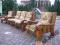 Wypoczynek dębowym stelażu sofa +fotel+ fotel