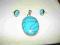 ŚLICZNY KOMPLET SREBRNY TURKUS, SREBRO 925, OKAZJA