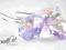 Komplet Srebrny Swarovski Octagon Fioletowy 14mm