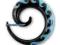 *BODYART*Kolczyk spirala z turkusem 6mm FLAME