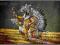 INDIANIN stary obraz malowany na aksamicie