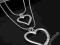 NASZYJNIK dwa serduszka srebrny NOWY!!!