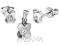 Komplet Srebrny Cyrkonia Rodowany -fz060-