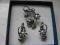 Kolczyki i zawieszka srebro oksydowane perła