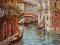 Wenecja,pejzaż,szpachla,obraz olejny,50x60cm,ARTE