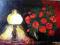 BP-ART.-CZERWONE RÓŻE I LAMPA-GRUBA FAKTURA 50X70