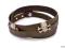 Potrójna Bransoletka ~ Skórzany Rzemień Brąz aj342