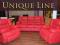Unique-Line KOMPLET  3+1+1 RELAKS SKÓRA NATURALNA