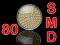 ŻARÓWKA GU10 80 LED SMD CIEPŁA ŻARÓWKI 60 48 21 24