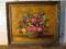 KWIATY   -OLEJ- PŁÓTNO -RAMA  70 X60 CM