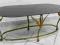 STYLOWA MOSIĘŻNA ŁAWA Z BLATEM SZKLANYM