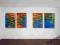 "Abstrakcje" 4 płótna, 40x60cm, olej.