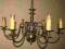 Żyrandol Mosiądz 6 ramienny oraz 3ramienny Zestaw