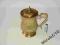 Śliczny dzbanek z pokrywką   - mosiężny