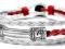 Biało - czerwona bransoletka hand made