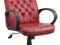 FOTEL BIUROWY PIKOWANY EKO-SKÓRA BORDO - OKAZJA!