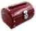 KUFEREK KUFER SZKATUŁKA CZERWONY SKÓRA KROKODYLA