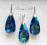 SWAROVSKI Łezki  Bermuda Blue Srebro Komplet