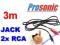 Kabel przewód audio minijack 2x RCA 3m radio PC