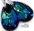UNIKAT! SWAROVSKI komplet+łańcuszek MIGDAŁY BLUE