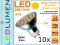 10 x GU10 24 LED IP44 230V 5050 SMD 380lm Ciepła