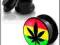 Czarne plugi GANJA plug Tunel Tunele Rasta  12mm