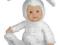 Lalka Siedzący króliczek  biały Anne Geddes