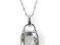 Srebrny Naszyjnik z Wisiorkiem z Zielonego Ametyst