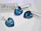 Komplet SWAROVSKI bermuda blue serca !!! 195