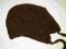 brązowa CZAPKA wełniana USZATKA z warkoczem UNIWER