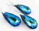 SWAROVSKI Komplet Duze Łezki Bermuda Blue SREBRO