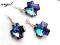 SWAROVSKI CROSS HELIOTROPE 20+20+20 KOMPLET 925