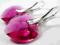 SWAROVSKI KOLCZYKI SERCA Fuchsia 14mm