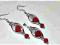 CZERWONY MARMUR  kolczyki + zawieszka