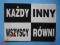 Pocztówka - KAŻDY INNY WSZYSCY RÓWNI punk