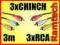 KABEL 3m 3x CHINCH - 3x CHINCH 3x RCA - 3x RCA